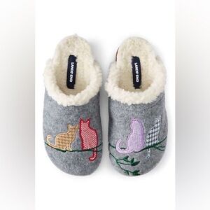 Land’s End Felt Scuff Cat Slippers